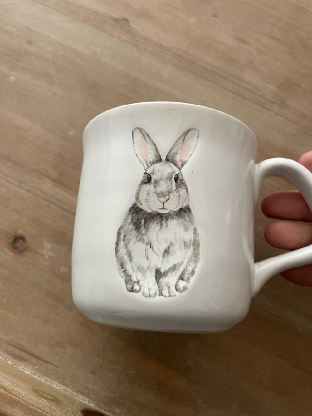 Williams Sonoma Bunny White Ceramic Mug with Branded Base